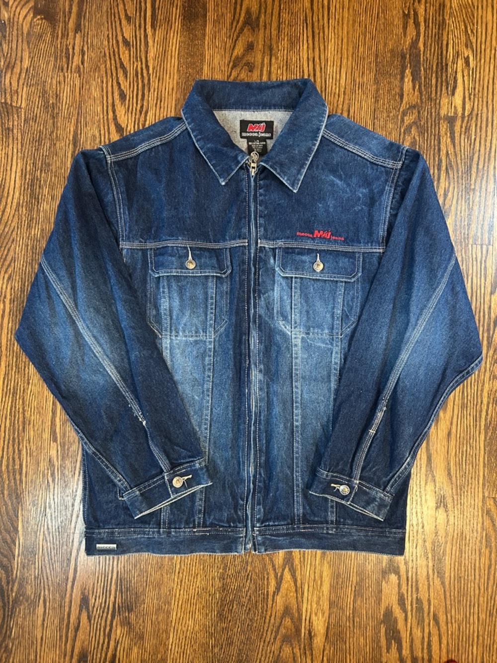 Vintage Y2K Mecca Jeans Denim Zip Up Jean Jacket